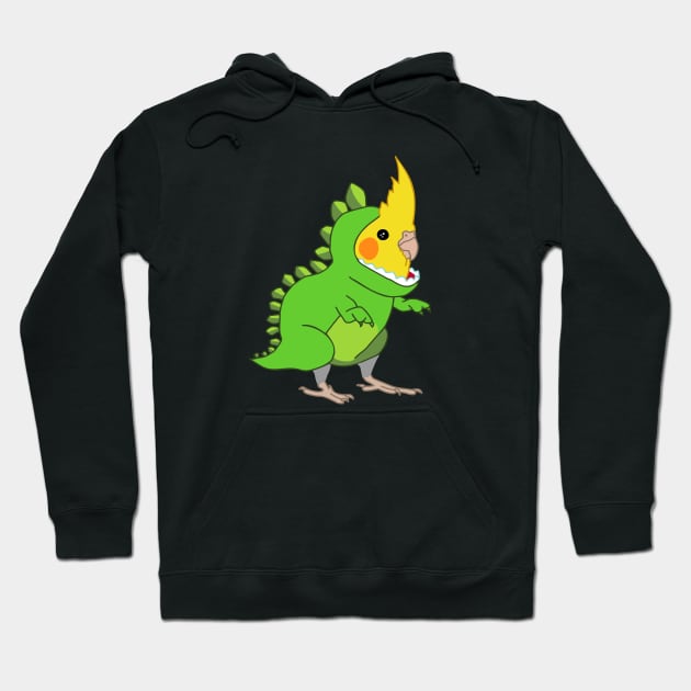 FUnny Cockatiel Dinosaur Doodle Hoodie by FandomizedRose